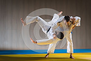 Judo training in the sports hall