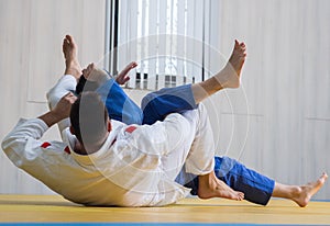 Judo training in the sports hall
