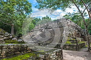 Juego de pelota, Mayan ballgame field, Coba, Yucatan, Mexico photo