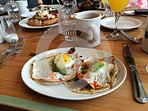 Juevos rancheros for brunch with friends
