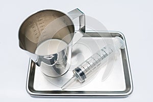Jug feed and Syringe feed is the Medical equipment use for Enter