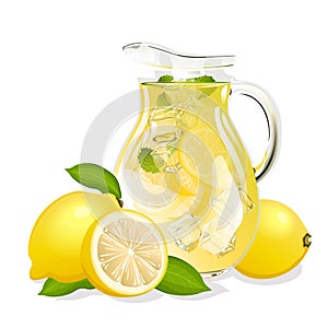 Jug of fresh lemonade