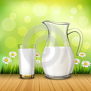 Jug And Glass Of Milk