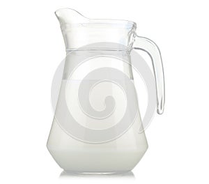 Jug of milk isolated on white