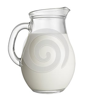 Jug of milk isolated on white