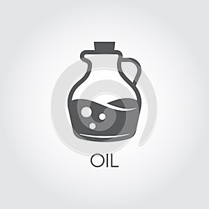 Jug with oil. Food icon in flat style. Vector for various recipes, cookbooks, culinary sites and other projects