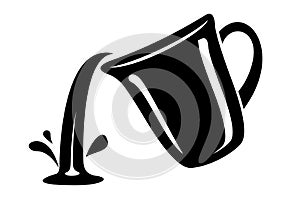 Jug pour out milk or water canister. Simple logo photo