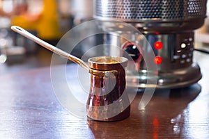 Jug for preparing the milk for cappuccino coffee