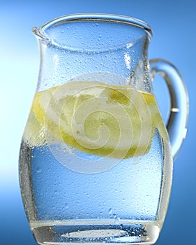 Jug of water with lemon