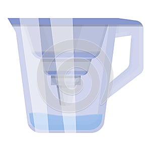 Jug water purification icon, cartoon style