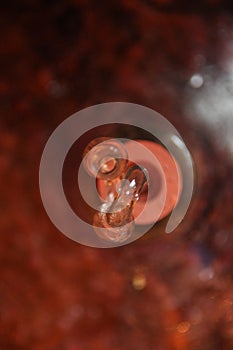 Jug of wine. Production wine. .Process fermentation.