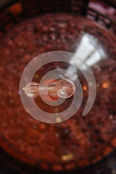 Jug of wine. Production wine. .Process fermentation.