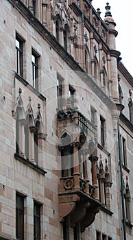 Jugend stil in architectural detail of a balcony in Helsinki