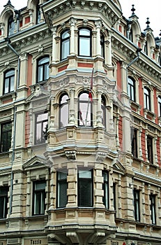 Jugend stil in building facade of Gronqvist House at Helsinki