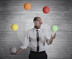 Juggler businessman