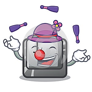 Juggling button J in the mascot shape