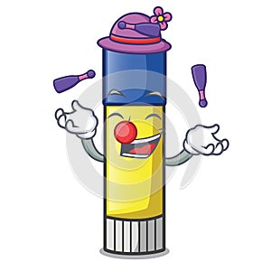 Juggling cute cartoon on the glue stick