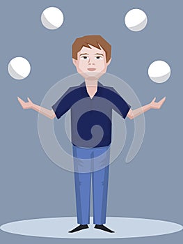 Juggling man vector cartoon