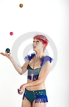 Juggling woman