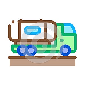 Juice concentrate delivering truck icon vector outline illustration