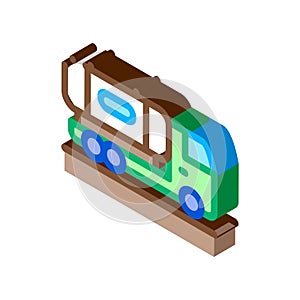 Juice concentrate delivering truck isometric icon vector illustration