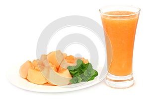 Juice of cucumis melo or muskmelon photo