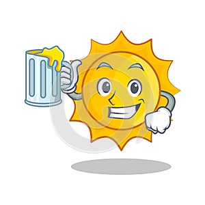 With juice cute sun character cartoon