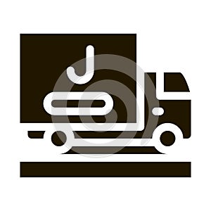 juice delivering truck icon Vector Glyph Illustration