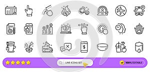 Juice, Documentation and Flight mode line icons for web app. Pictogram icon. Line icons. Vector