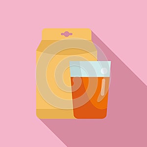 Juice drink icon flat vector. Food lunch