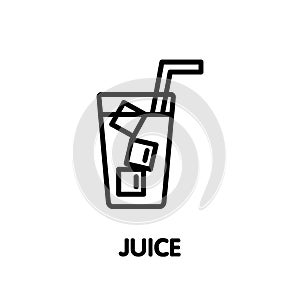 Juice drinking outline icon design illustration on white background