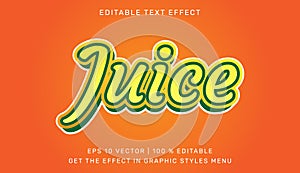 Juice editable text effect in 3d style