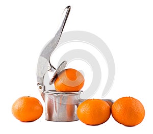 Juice extractor manual and oranges