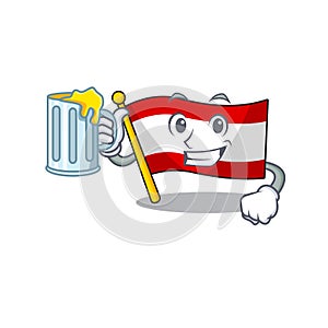 With juice flag austria mascot shape the character