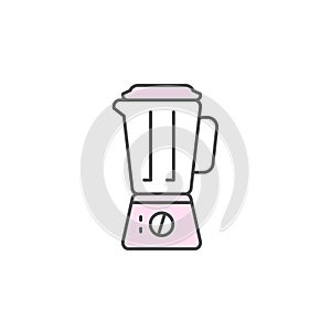 Juice Fruit Blender icon. Kitchen appliances for cooking Illustration. Simple thin line style symbol