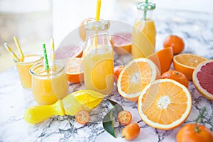 Juice made from fresh citrus fruits