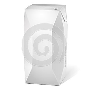 Juice Milk Carton Packages Blank White. Products On White Background Isolated. Product Packing. Vector EPS10