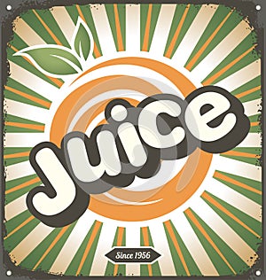 Juice retro tin sign design