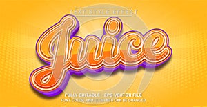 Juice Text Style Effect. Editable Graphic Text Template