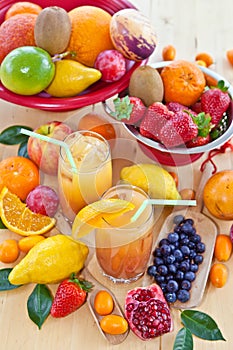 Juice from various fresh fruits