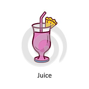 Juice vector Fill outline Icon Design illustration. Holiday Symbol on White background EPS 10 File