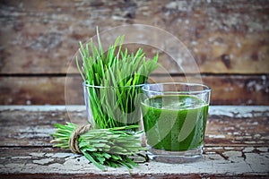 Juice Wheatgrass in a glass photo
