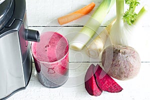 Juicer, red beetroot juice, other vegetables health diet detoxification