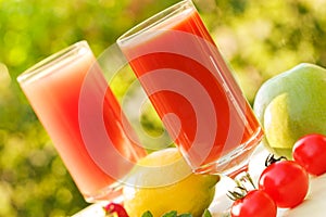 Juices made of fruit and vegetables