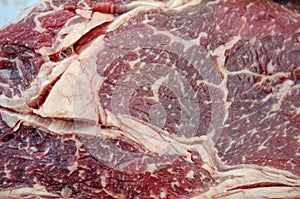 Juicy and appetizing steak meat