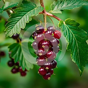 Juicy blackcurrant berries showcased in professional advertisinggraphy