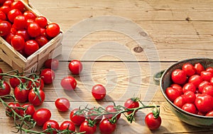 Juicy cherry tomatoes background