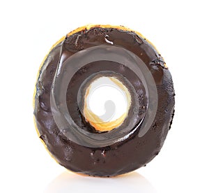 Juicy doughnut with chocolate glacing