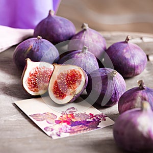 Juicy figs on the table