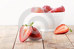 Juicy fresh cut strawberries